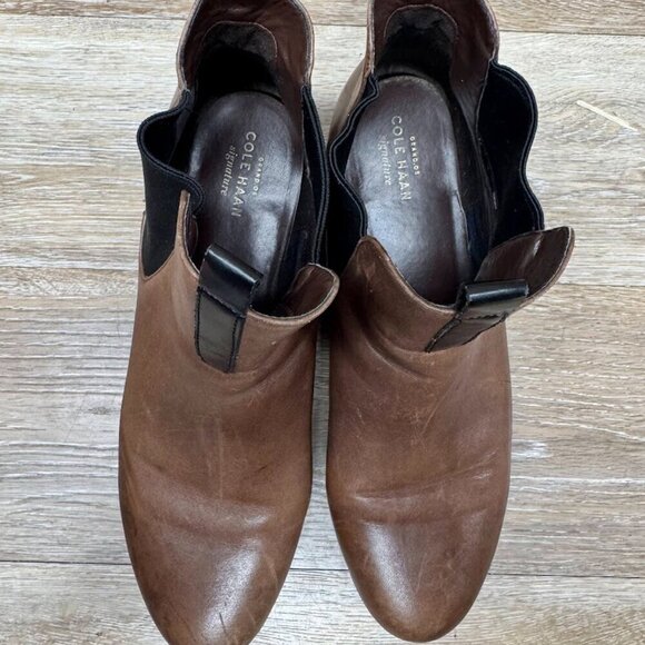 Cole Haan Signature Grandos Waterproof Wedge Brown Chelsea Boots Women's Size 9 - Picture 2 of 7